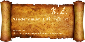 Niedermayer Lóránt névjegykártya