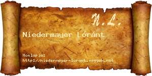 Niedermayer Lóránt névjegykártya