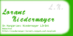 lorant niedermayer business card