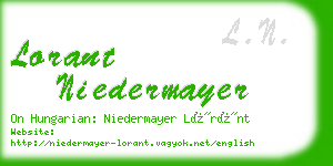 lorant niedermayer business card